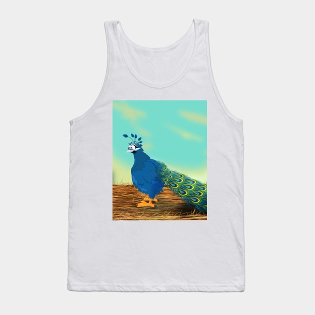 Peacock on the Farm Tank Top by nickemporium1